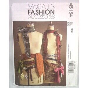 McCalls Fashion M5154 Scarves Belts Shimmy and Charms Sewing Pattern Uncut